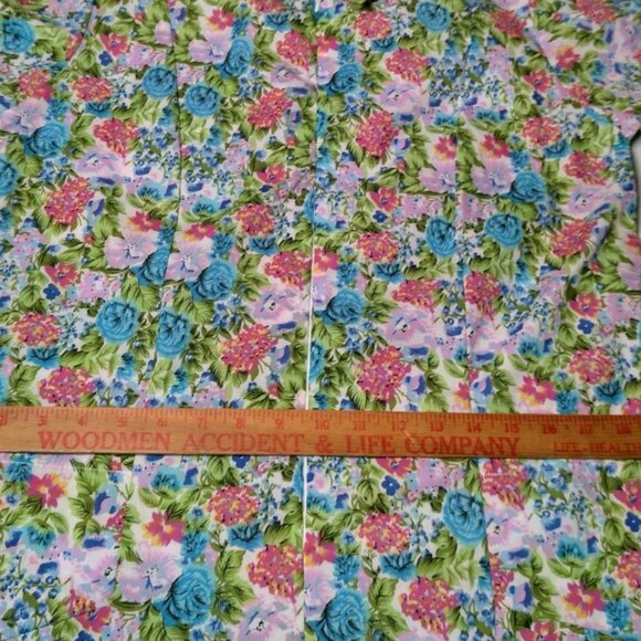 Buck & Buck House Dress Small Floral Pleated Zip Front Short Sleeve Granny - Picture 7 of 16